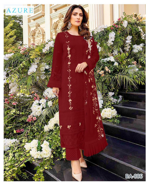 AZURE EMBROIDERED LAWN 3pc