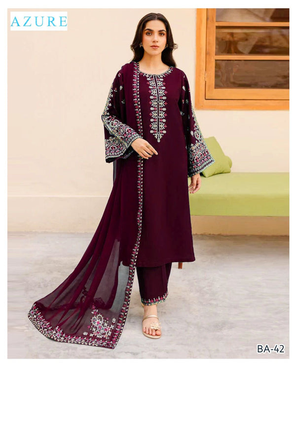 AZURE Embroidered BANADORA Lawn 3pc