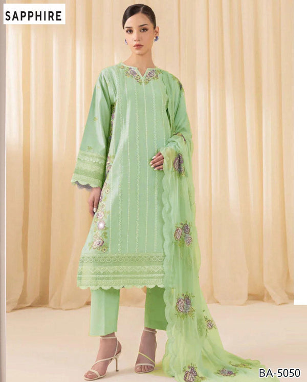 SAPPHIRE EMBROIDERED BANADORA LAWN 3pc