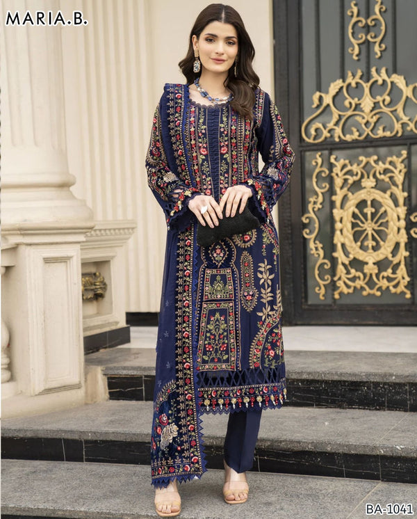 DHANAK EMBROIDED 3PC WITH DHANAK SHAWL